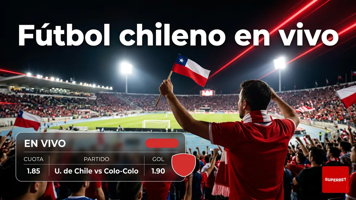 Hincha chileno en el estadio con apuestas en vivo de Superbet