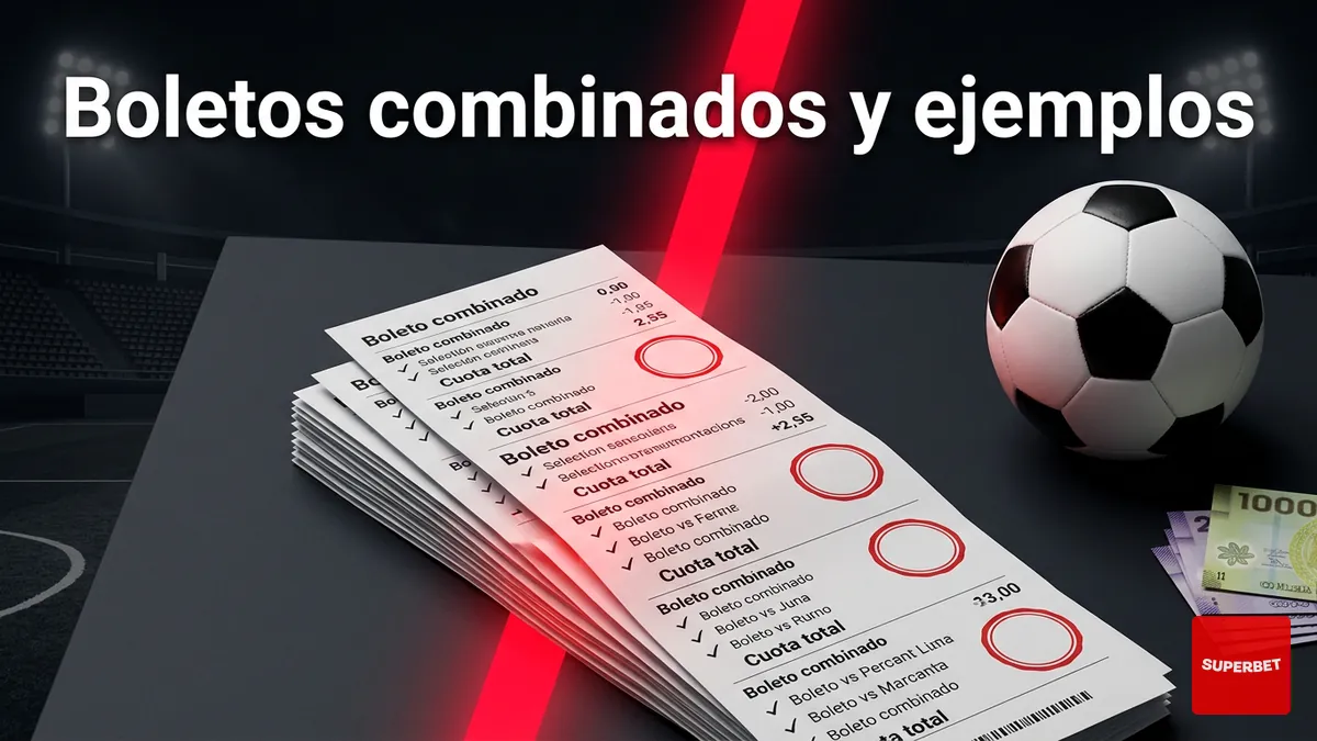 Boleto de apuesta combinada de Superbet junto a pesos chilenos CLP