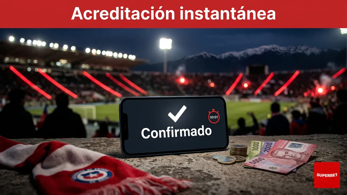 Confirmación instantánea de depósito en Superbet en la pantalla del celular, con acento chileno