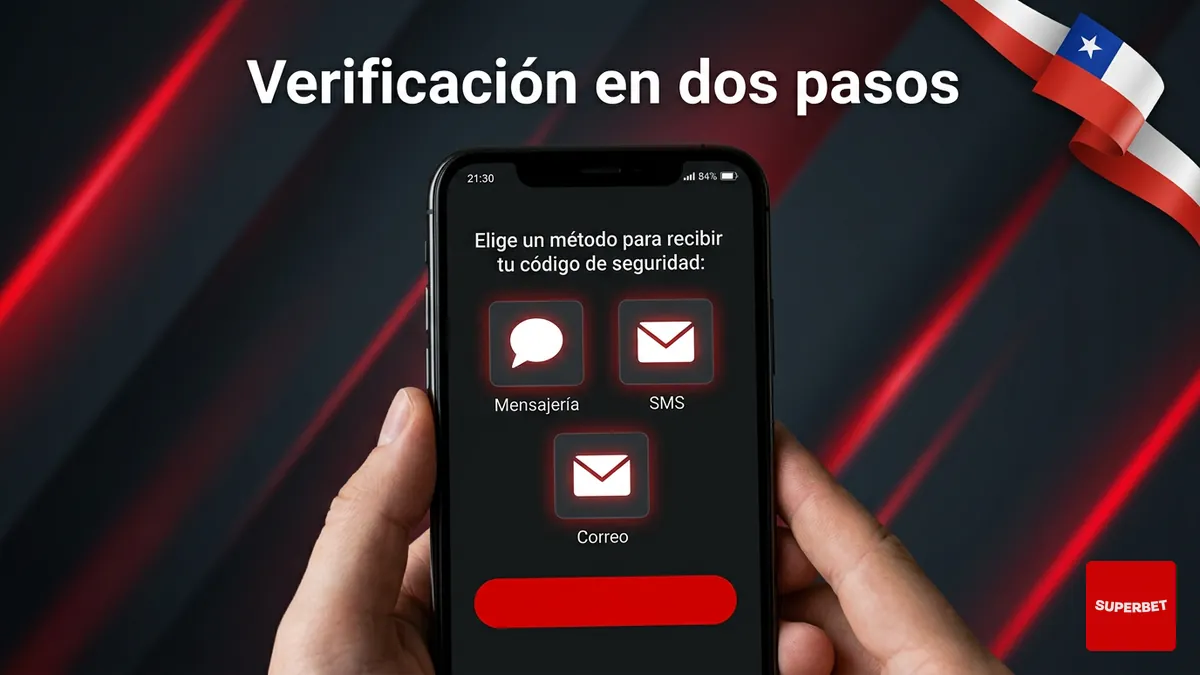 Verificación en dos pasos por WhatsApp, SMS o correo para iniciar sesión en Superbet Chile