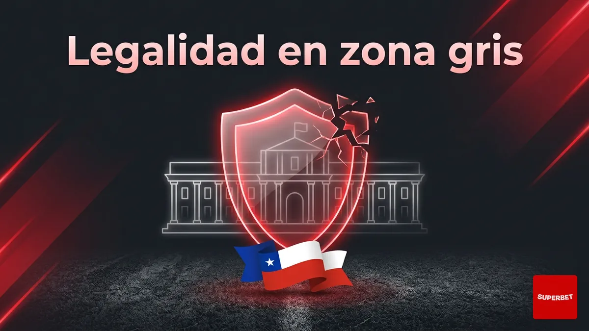 Escudo agrietado que representa el vacío legal de las apuestas online en Chile